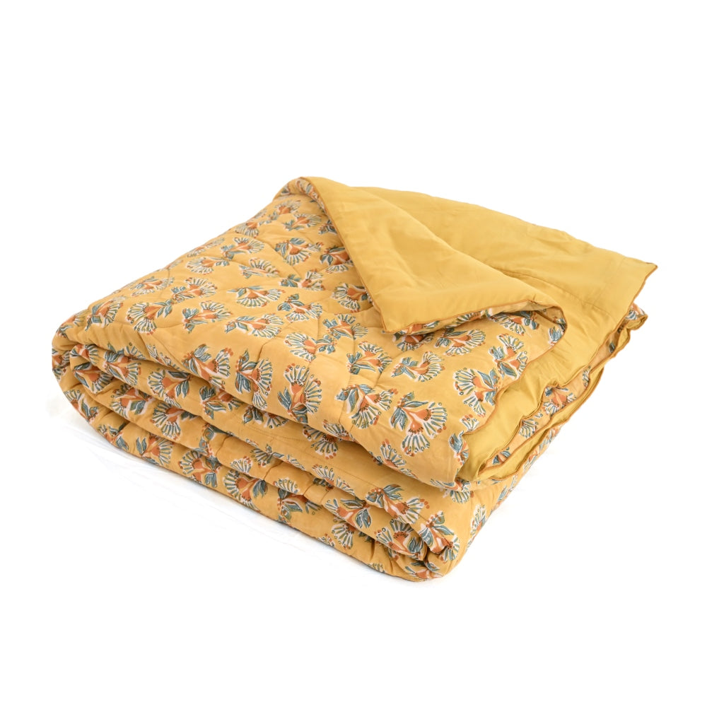 Marigold Handblock Printed Quilt