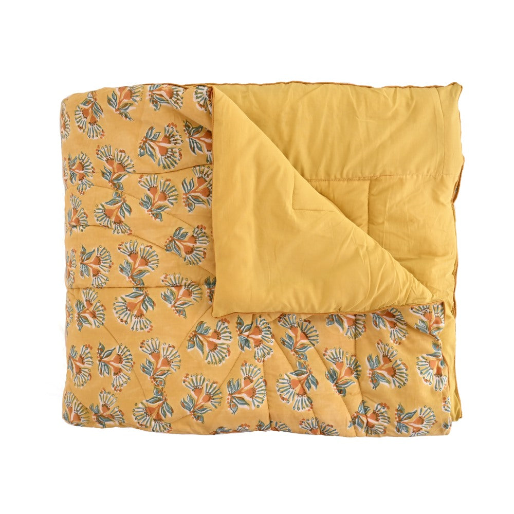 Marigold Handblock Printed Quilt