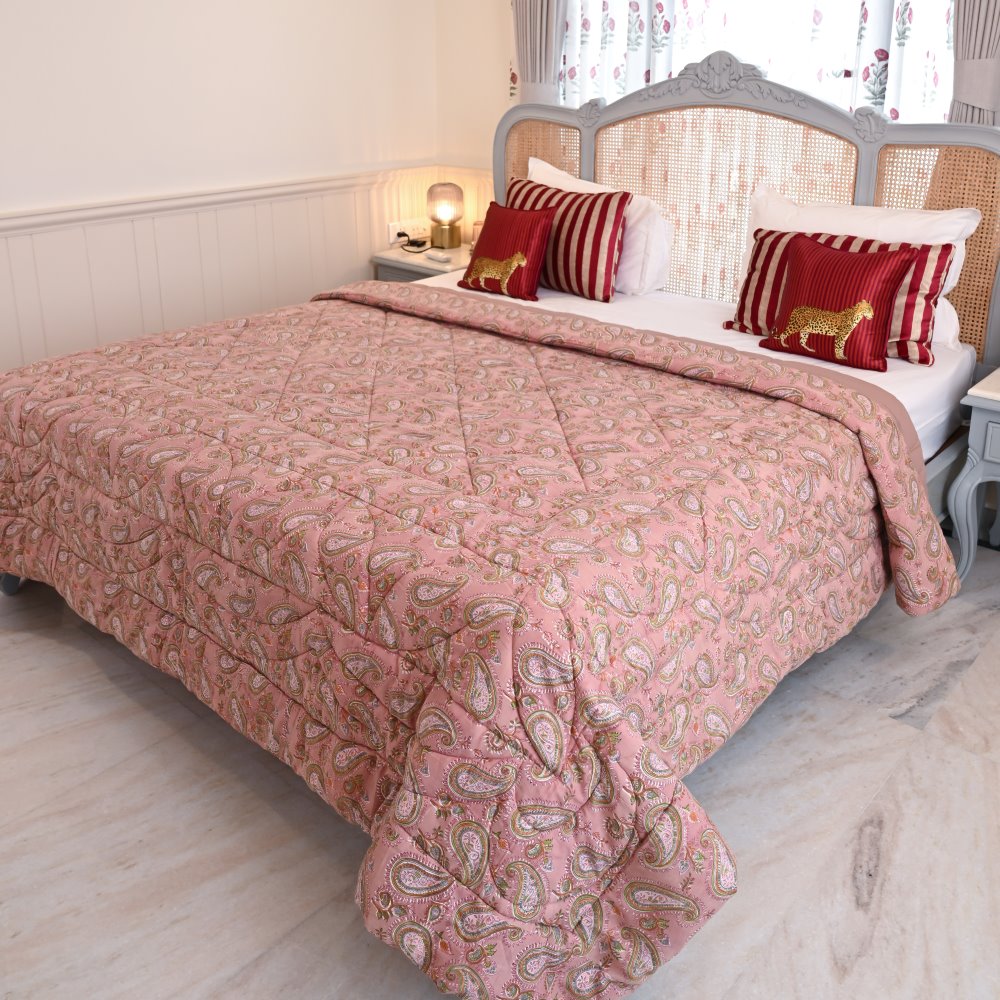 Earthy Handblock Printed Quilt