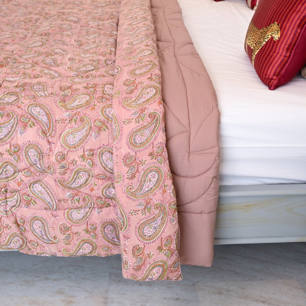 Earthy Handblock Printed Quilt