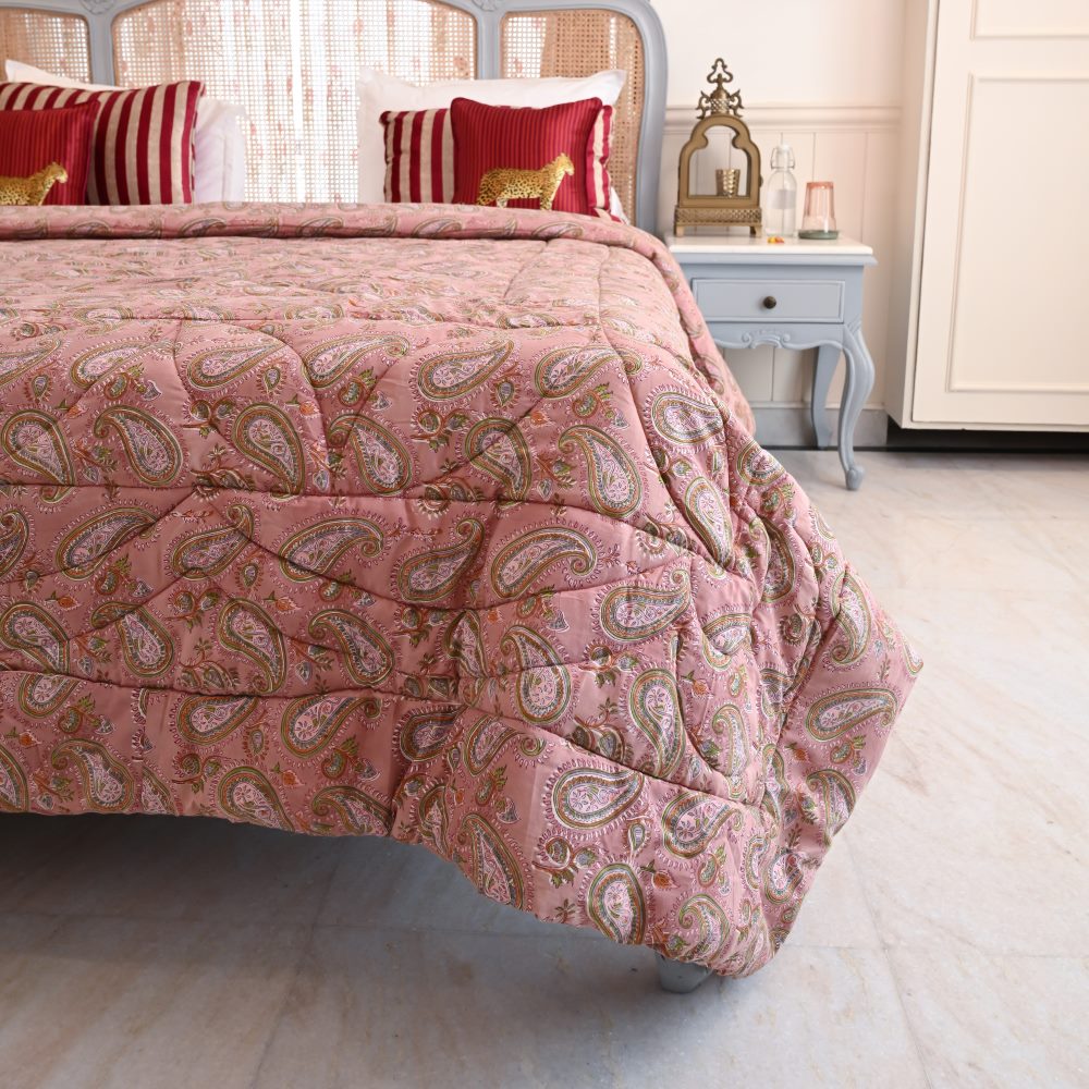 Earthy Handblock Printed Quilt