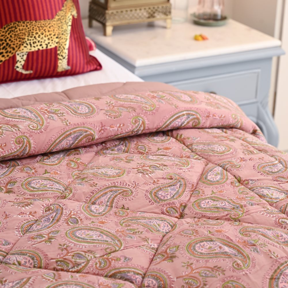 Earthy Handblock Printed Quilt