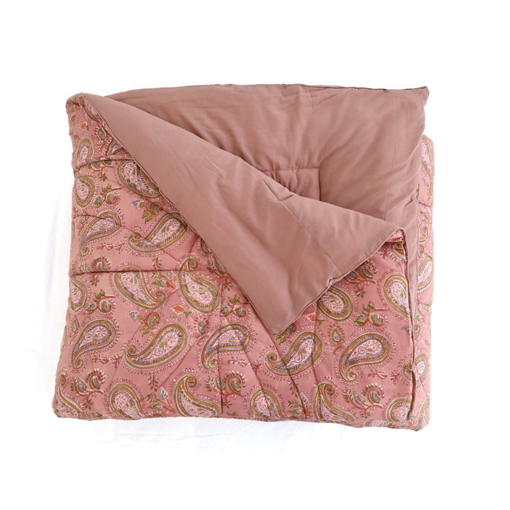 Earthy Handblock Printed Quilt