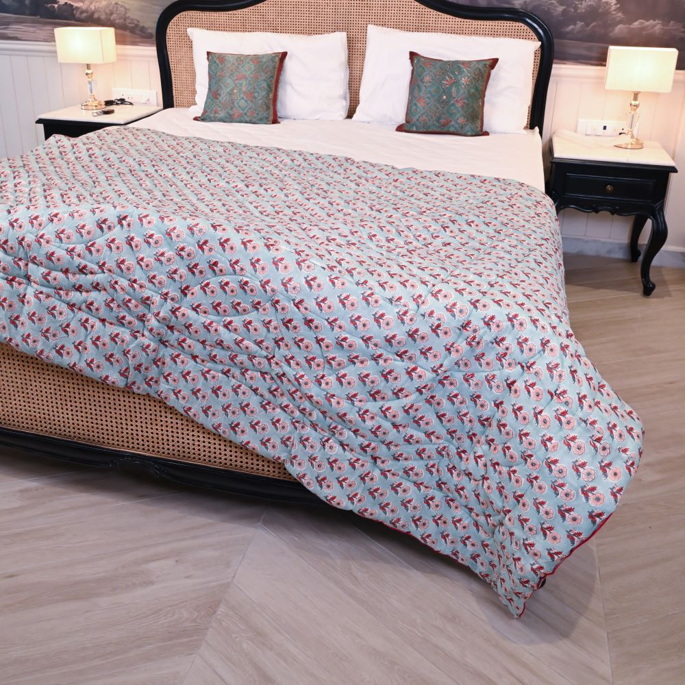 Phulwari Handblock Printed Quilt