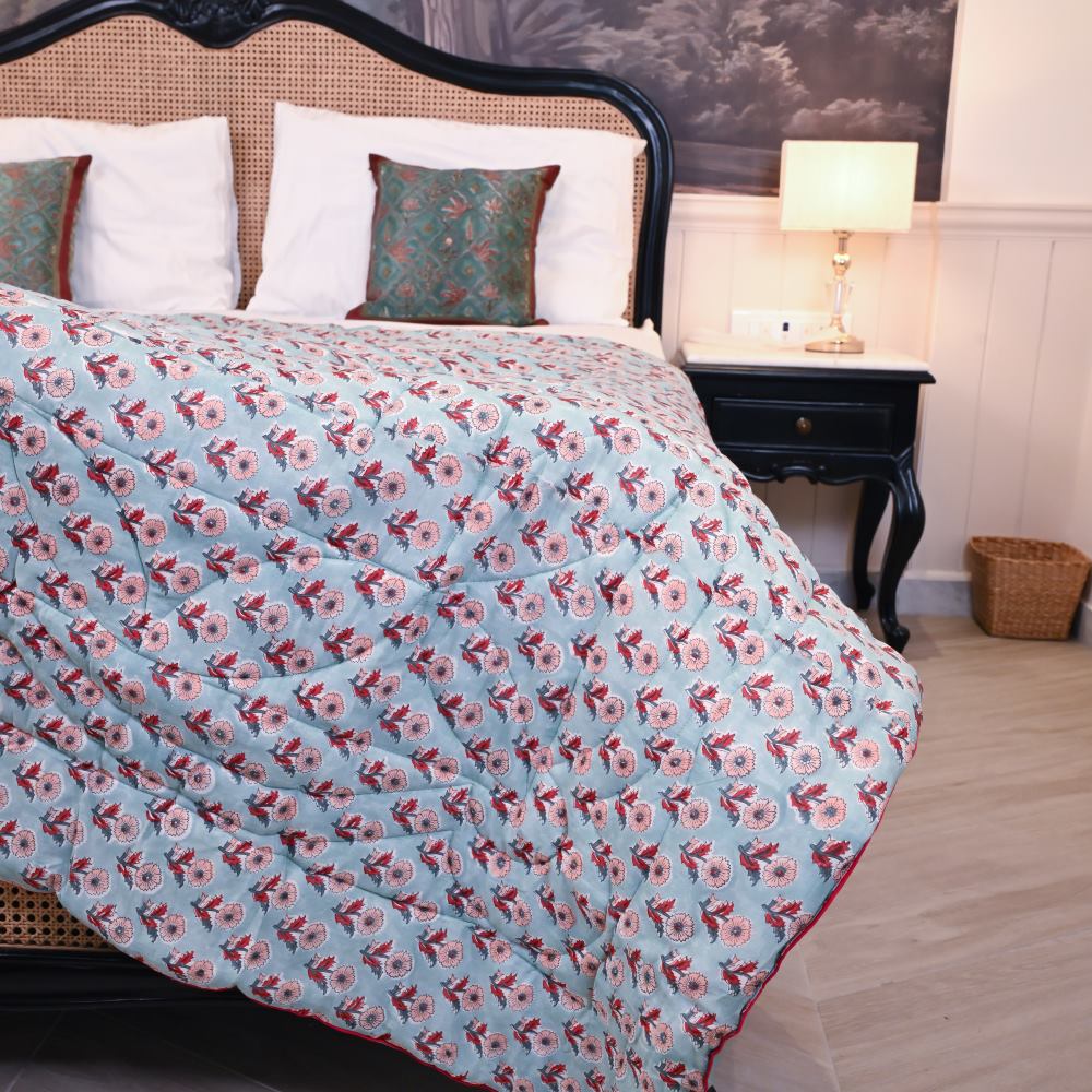 Phulwari Handblock Printed Quilt
