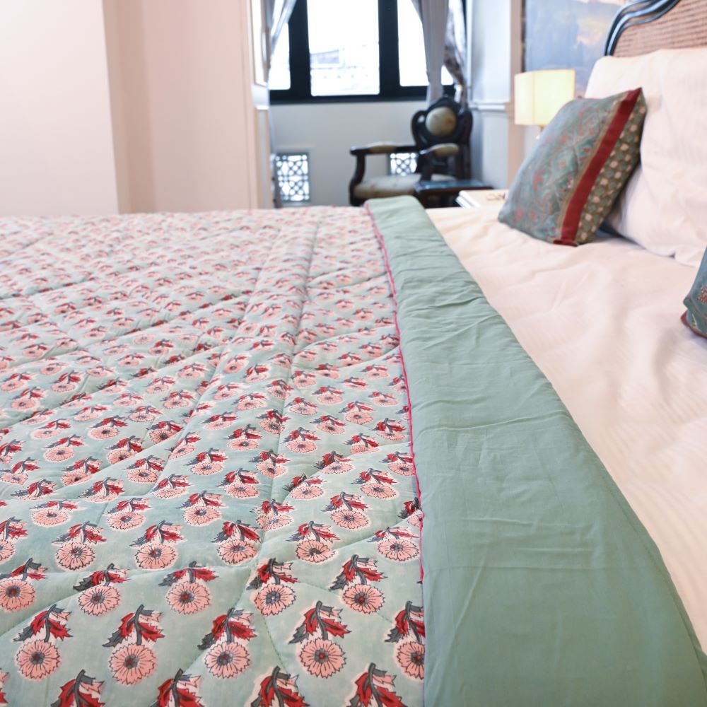 Phulwari Handblock Printed Quilt