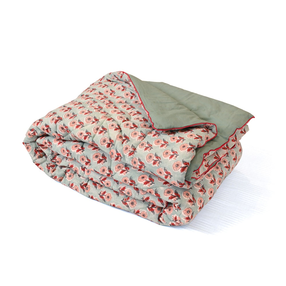 Phulwari Handblock Printed Quilt