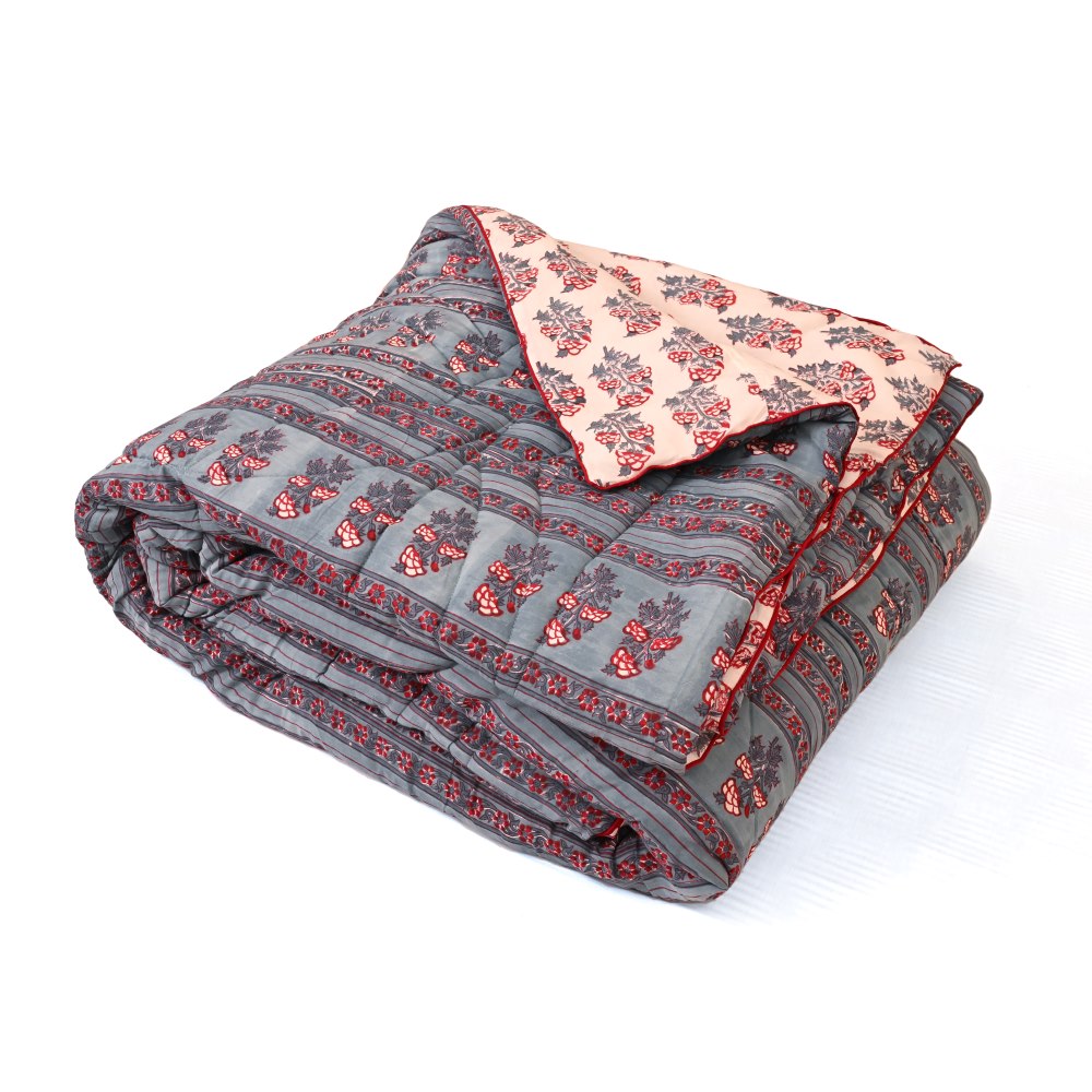 Blue Handblock Printed Quilt