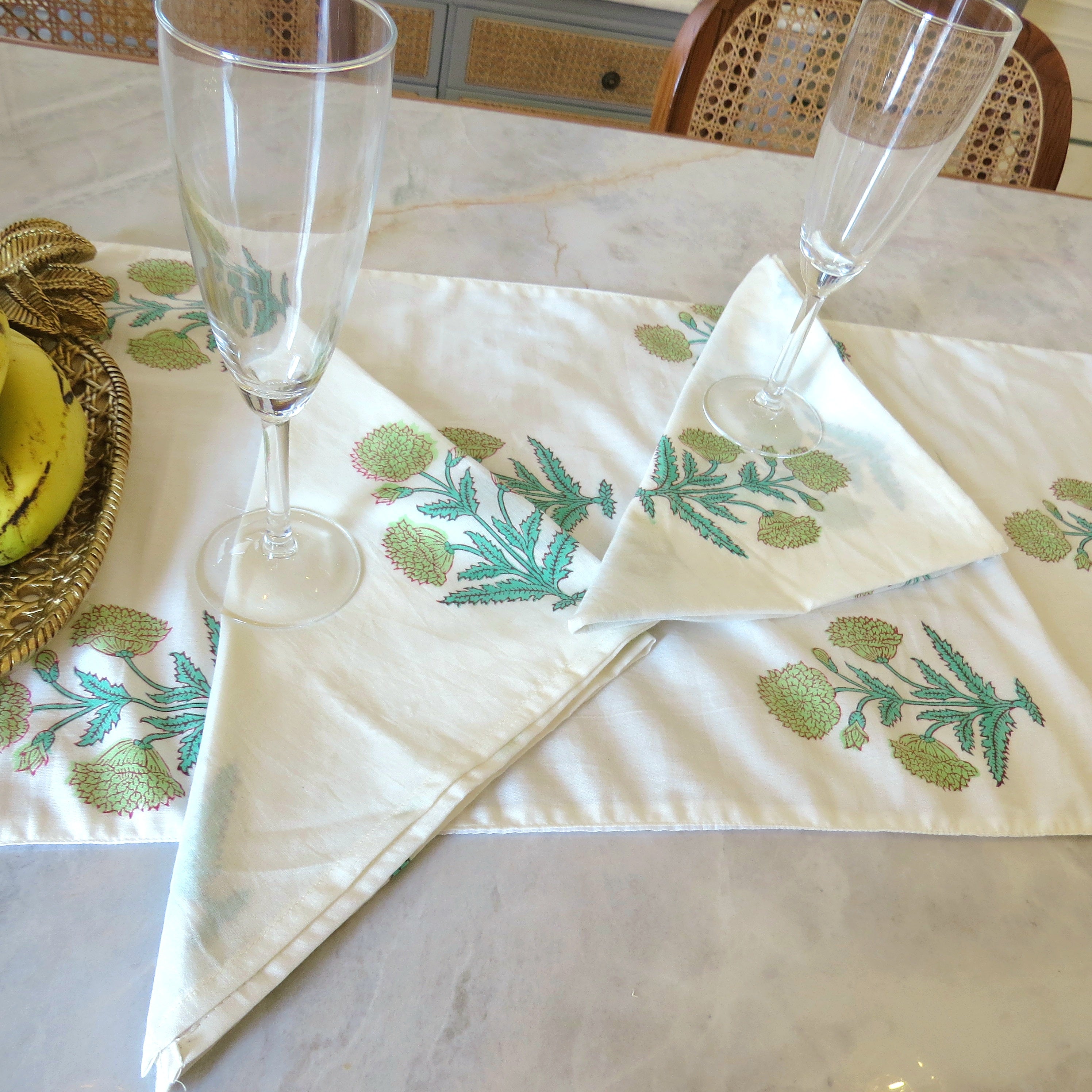 Marigold Handblock Printed Table Linen