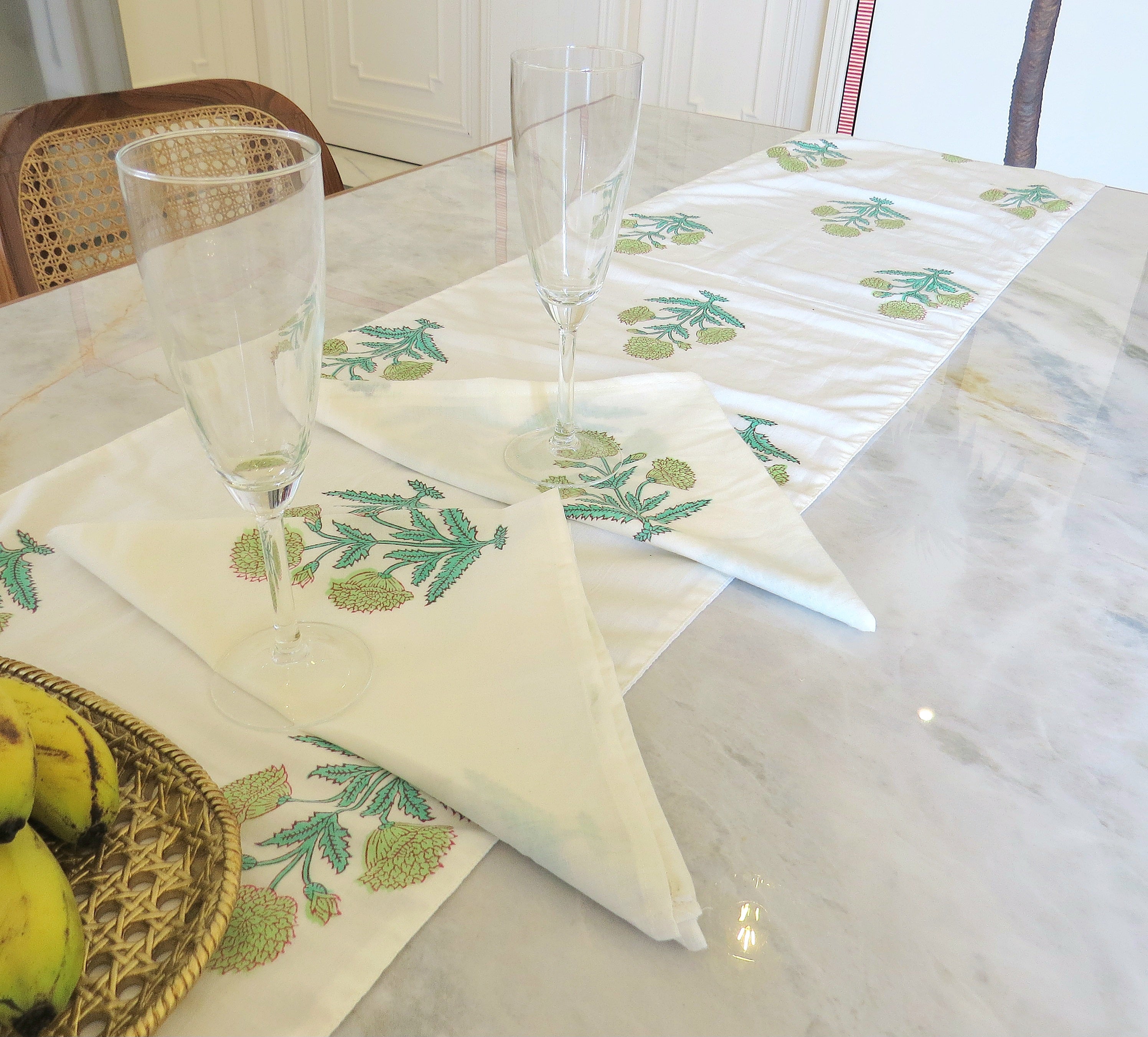 Marigold Handblock Printed Table Linen