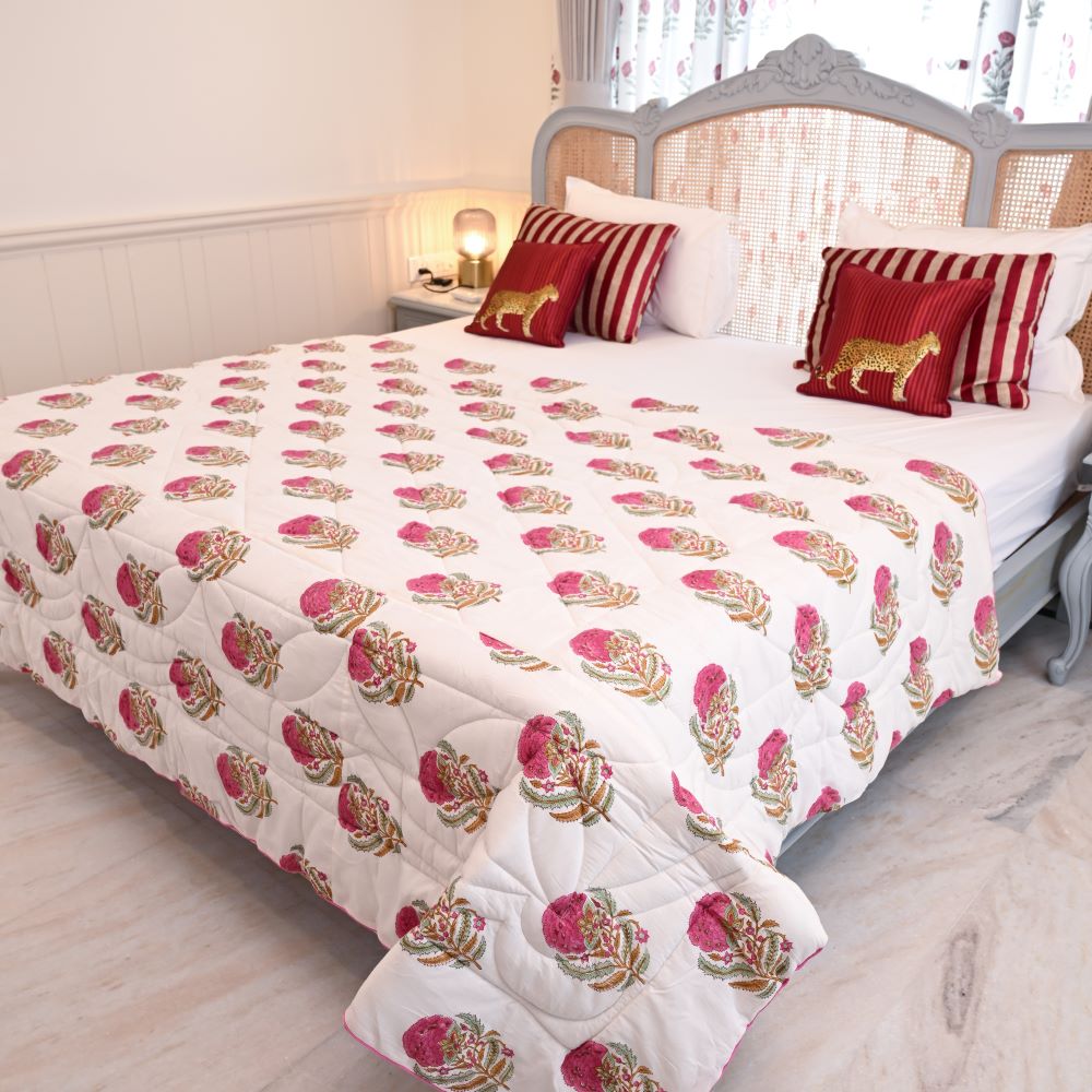 Phool Handblock Printed Quilt