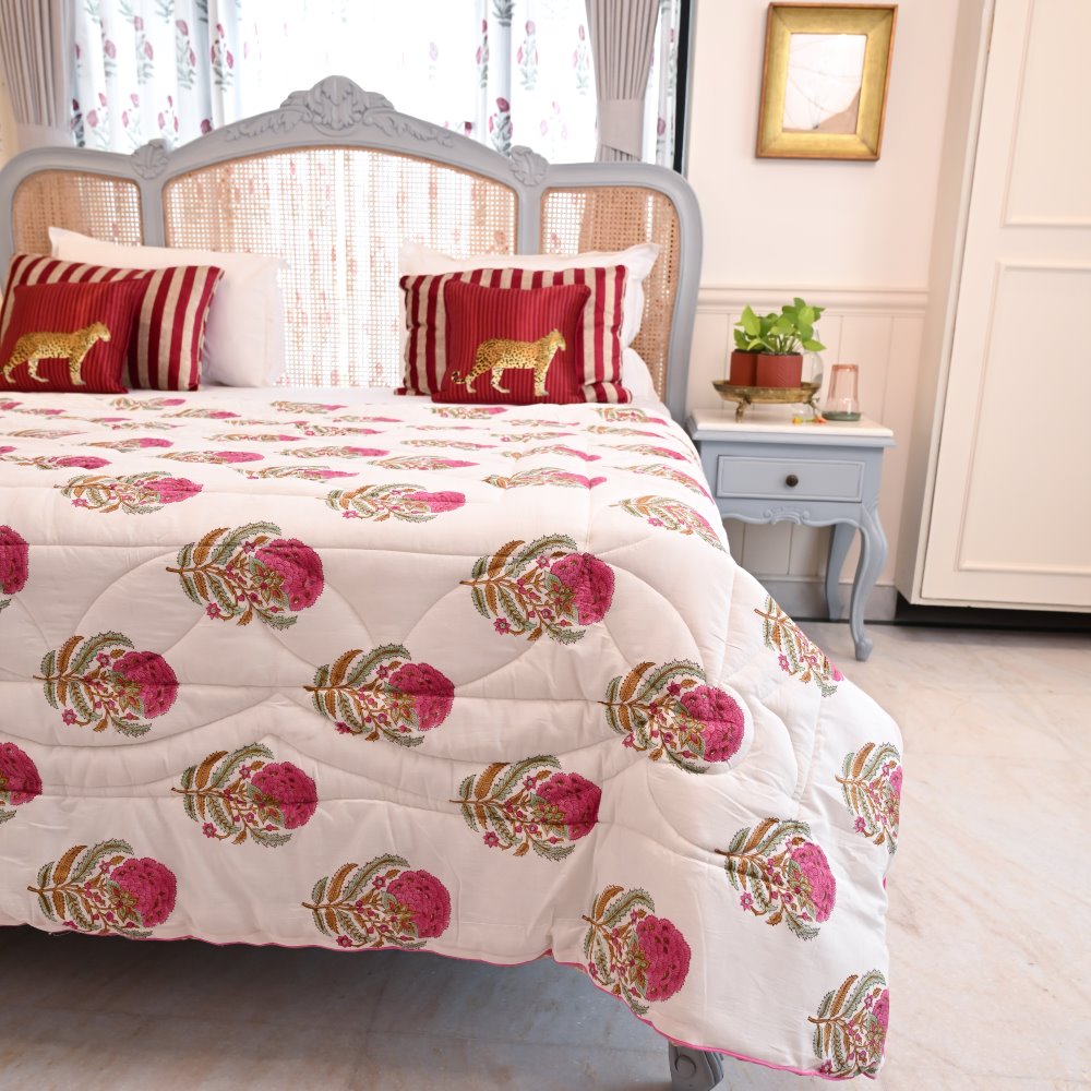 Phool Handblock Printed Quilt