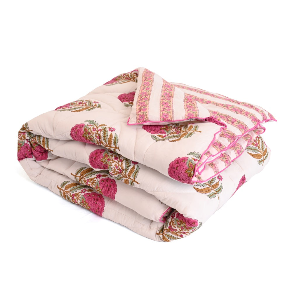 Phool Handblock Printed Quilt