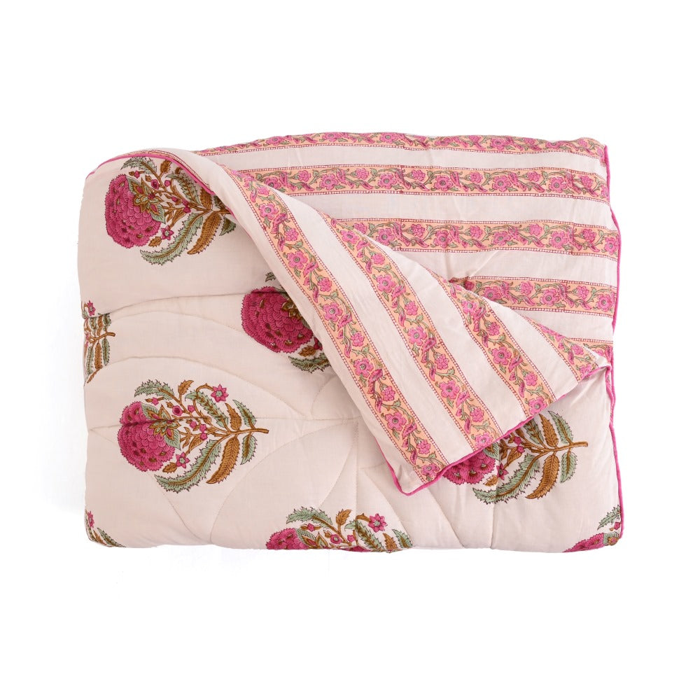 Phool Handblock Printed Quilt